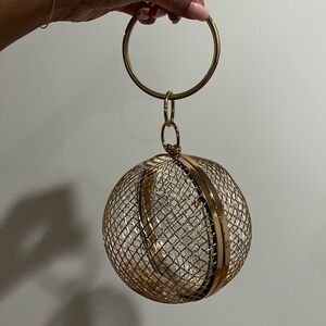 Gold Mesh Ball Handbag